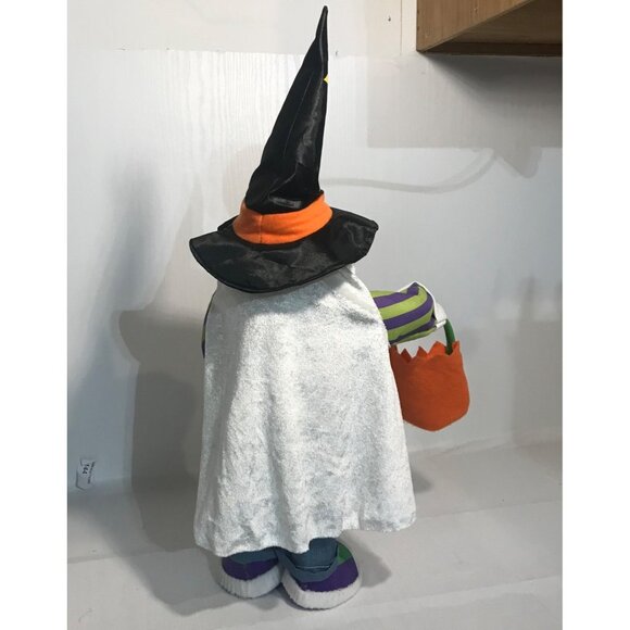 Light-Up Halloween Ghost Witch Hat With Pumpkin Bag 22" tall - Picture 9 of 13